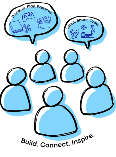 Build. Connect. Inspire. Community illustration